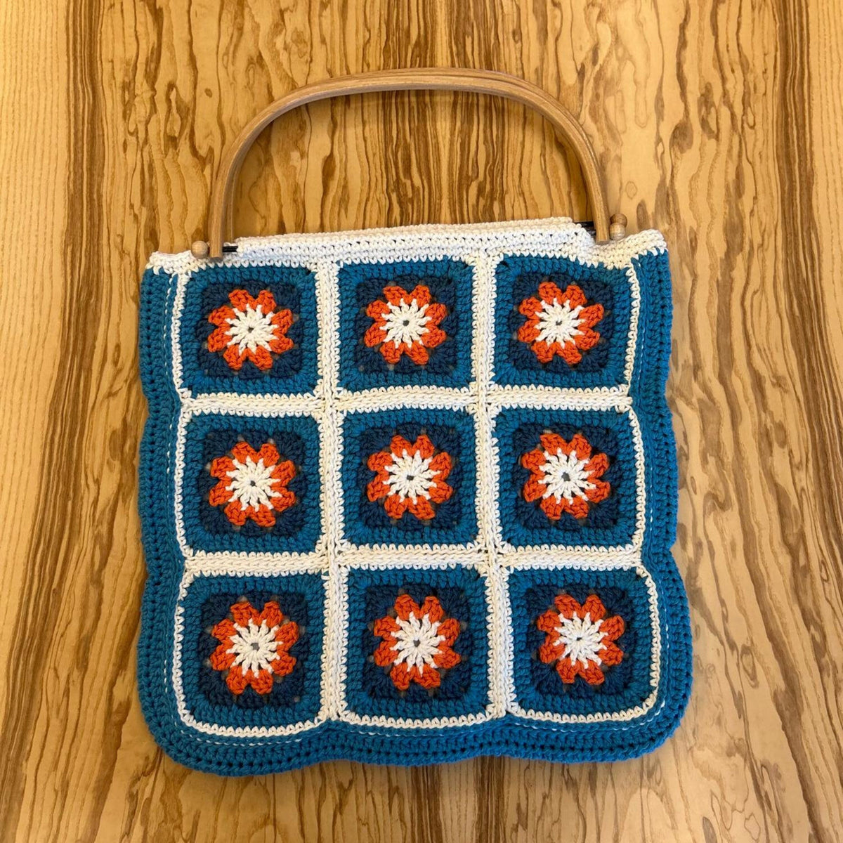 Handmade Crochet Granny Square Bag: Retro Boho Purse