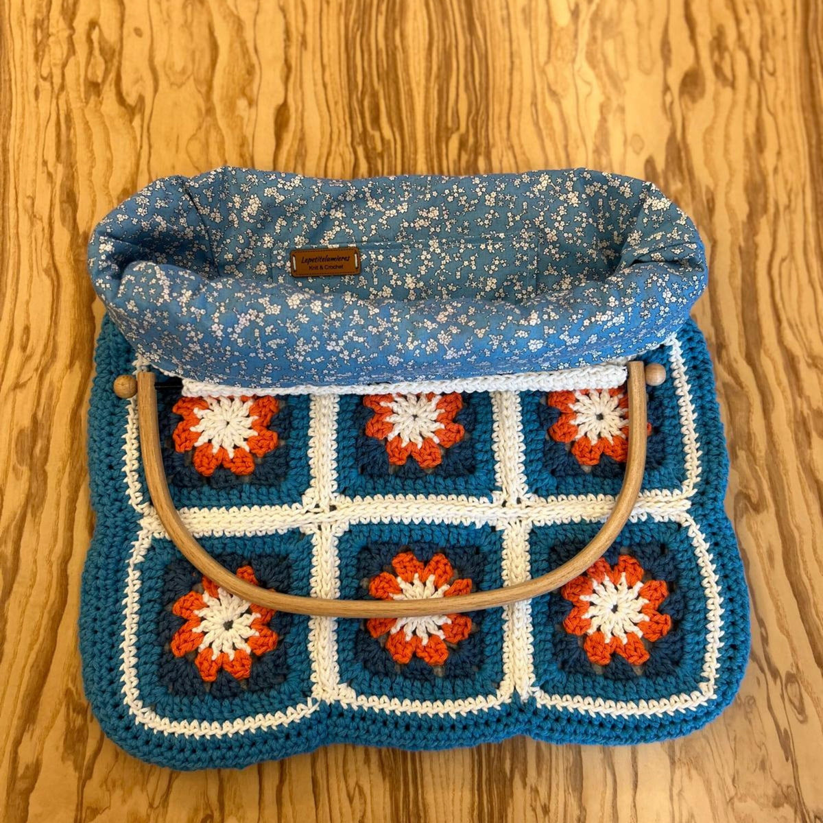 Handmade Crochet Granny Square Bag: Retro Boho Purse