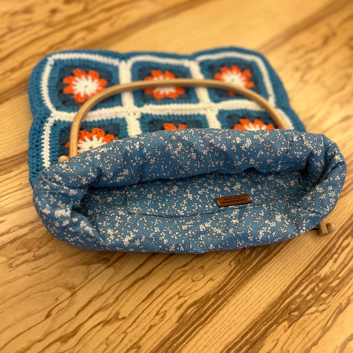 Handmade Crochet Granny Square Bag: Retro Boho Purse